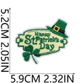 Detailed view showing 5.9cm x 5.2cm St. Patrick's Day shamrock and hat embroidery patch - Holiday Top Hat (No. 18)