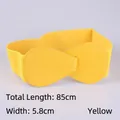 Elastic wide belt in bright yellow with leather head and double stitching, 85cm length - 85cm Extended / Yellow