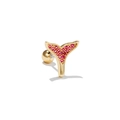 Pink fishtail stud earrings with gold plating and sparkling cubic zirconia stones - Fish Tail / Pink