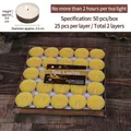 50-pack white and yellow smokeless tea light candles in bulk with 2-hour burn time - Yellow