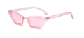 Retro cat-eye sunglasses with translucent pink frame and matching light pink lenses - Transparent Pink Frame Pink Lens