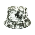 Detailed view of tie-dye bucket hat featuring reinforced stitching on the brim fabric - M (56-58cm) / Gray