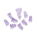 Dettaglio di 8 ciondoli a forma di orsetto viola trasparente con gancio in metallo per gioielli - Viola Trasparente