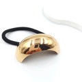 Polished gold alloy ponytail cuff with high-elastic black hair tie for elegant styling - Polished Ponytail Clasp (Hair Tie 90)