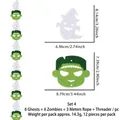Guirnalda de Halloween de fieltro con fantasmas blancos y zombis verdes incluye cuerda y aguja - Fieltro / Estilo Zombie y Fantasma Blanco