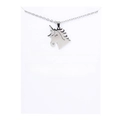 Close-up of silver unicorn pendant on card with Life Is Magical text display - Unicorn White Card Life Is Magical (YH6152) / Silver