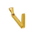 Ciondolo lettera V in acciaio al titanio placcato oro 18k per creazione gioielli - Lettera V (V-Pendente)