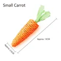 Small 13cm woven carrot cat chew toy in orange and green for interactive pet dental play - Small Carrot Toy