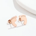 Chic rose gold baby footprint stud earrings for women with minimalist cute design - Footprint Rose Gold