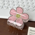 Pink macaron flower hair claw clip with spiral pattern on a rustic wooden desk - 5.3cm / Light Pink