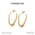 Orecchini a U dorati lucidi con dimensioni 35x30mm e peso di 5g in evidenza - Oro