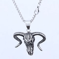 3D Viking ram head skull pendant necklace in vintage stainless steel hip-hop style - Retro Ram Head Pendant (F0201)