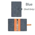 Blue matte binder cover with 6 rings, orange contrast lining and pen loops - Blue Cover Only