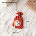 Ornamento natalizio in resina rossa con pupazzo di neve e scritta Let It Snow - Sacchetto Regalo Pupazzo di Neve Rosso