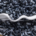 Bamboo style cylinder beads with black and white marble pattern for DIY jewelry crafts - Ink Wash (Porcelain 6x12mm)