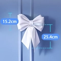 White satin bow party decoration with dimensions of 15.2cm width and 25.4cm height - White Small Bowknot