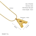 Detail of 18K gold plated letter A pendant with hammered texture on snake chain - Letter A