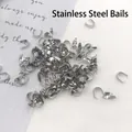 Bélières en acier inoxydable argenté pour connecteurs de pendentifs bijoux DIY - 4*9mm / Couleur Acier