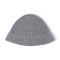 Cappello pescatore in maglia grigia da donna con trama a coste e bordo risvoltato - Taglia unica / Grigio chiaro