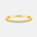 Elegant s925 silver ring in gold finish featuring fifteen sparkling white crystals - Mmr211 (18k Gold) / Size 6