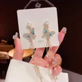 Luxurious S925 silver butterfly earrings with colorful tassels and pearls for women - Gradient Butterfly Tassel (E0242)