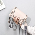 Chic beige PU leather crossbody bag with ethnic pattern wide strap for women - 21*9*14 / White