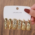 Gold Twisted Pleated Teardrop Style (E0855-1)