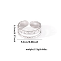 Detailed view of silver open ring showing 0.7cm width and 1.7cm inner diameter measurements - Adjustable Open / Silver-Cuban Chain Twist (TYR0560)