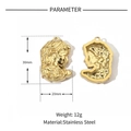 Polished stainless steel Medusa pendant with detailed dimensions 30mm by 20mm - VG719 / Gold (Pack of 3)
