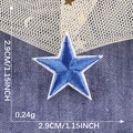 Blauer und weißer 2,9 cm kleiner Stern-Stickpatch für Kleidungszubehör - Blau