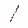 Detail of twisted metal hair jewelry with purple natural stone crystal pendants - Dark Purple Short 1pc 10#
