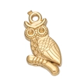 Gold plated stainless steel owl pendant for DIY bracelet and necklace jewelry making - 528# Owl Pendant Only / 10.5*21mm (2 Pieces/Pack) / Gold