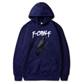 Sweat à capuche bleu marine F-CAW-F avec graphique de corbeau et lettrage blanc d'art - S / Bleu marine
