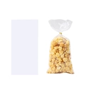 Caramel popcorn in heart pattern cellophane bag with gold twist tie and white gift card - Transparent / 100 Pcs/Pack