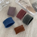5-pack multi-color elastic fleece hair ties in purple, burgundy, and forest green set - 1# Korean Style Color 5 Pcs Set