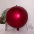Metallic dark red 4D round aluminum foil balloon with mirror finish for party decor - 4D Sphere Pomegranate Red / 22 Inch