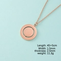 Modern rose gold rotating geometric disc pendant necklace with 45cm plus 5cm chain length - Rose Gold