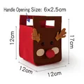 Weihnachts-Rentier-Filztasche in Rot und Braun mit Griff und 12x12cm Abmessung - Rote Rentier Vertikale Handtasche