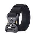 Tactical nylon belt with heavy-duty cobra buckle and 12kN-24kN load-bearing markings - 125cm / Black (Green Release)