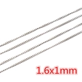Polished silver stainless steel chain link 1.6x1mm for DIY jewelry making material - CH-09 (1.6x1mm) / Steel