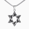 Pendente esagonale in acciaio inossidabile argento con catena box stile vintage - Color Acciaio