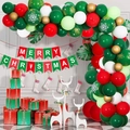 Kit arco di palloncini natalizi con palloncini rossi, verdi, oro e striscione decorativo - Ghirlanda di Palloncini Natalizi Stile D