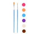 6-color acrylic paint set in 2ml pods with two blue brushes for kids' DIY art - 2ml 6 Colors Style B + 2 Brushes