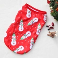 Christmas snowman pattern red pet vest for small dogs and cats holiday outfit - XS / Christmas Vest / Red Background Green Snowman Style