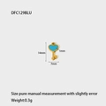 Blue heart key pendant in gold-plated stainless steel with 14mm by 7mm measurements - Blue Heart Key (DFC129BLU)