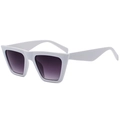 Retro quadratische weiße Oversize-Sonnenbrille mit grauem Verlaufsglas Damen - Porzellanweiß Verlauf Graue Gläser