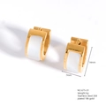 Orecchini in acciaio inossidabile 304 placcati oro 18K con inserti in madreperla - Oro (Intarsio in Conchiglia)