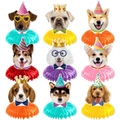 9-piece dog themed birthday party honeycomb centerpieces with paper dog cutouts - Honeycomb Centerpieces