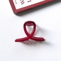 Deep red vintage hair claw clip with glossy finish and elegant crossover design - 11# Small Cross Style 8cm