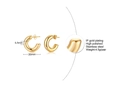 Detailed view of 20mm 18K gold-plated stainless steel C-shaped hoop earrings with dimensions - 20mm*5.5mm